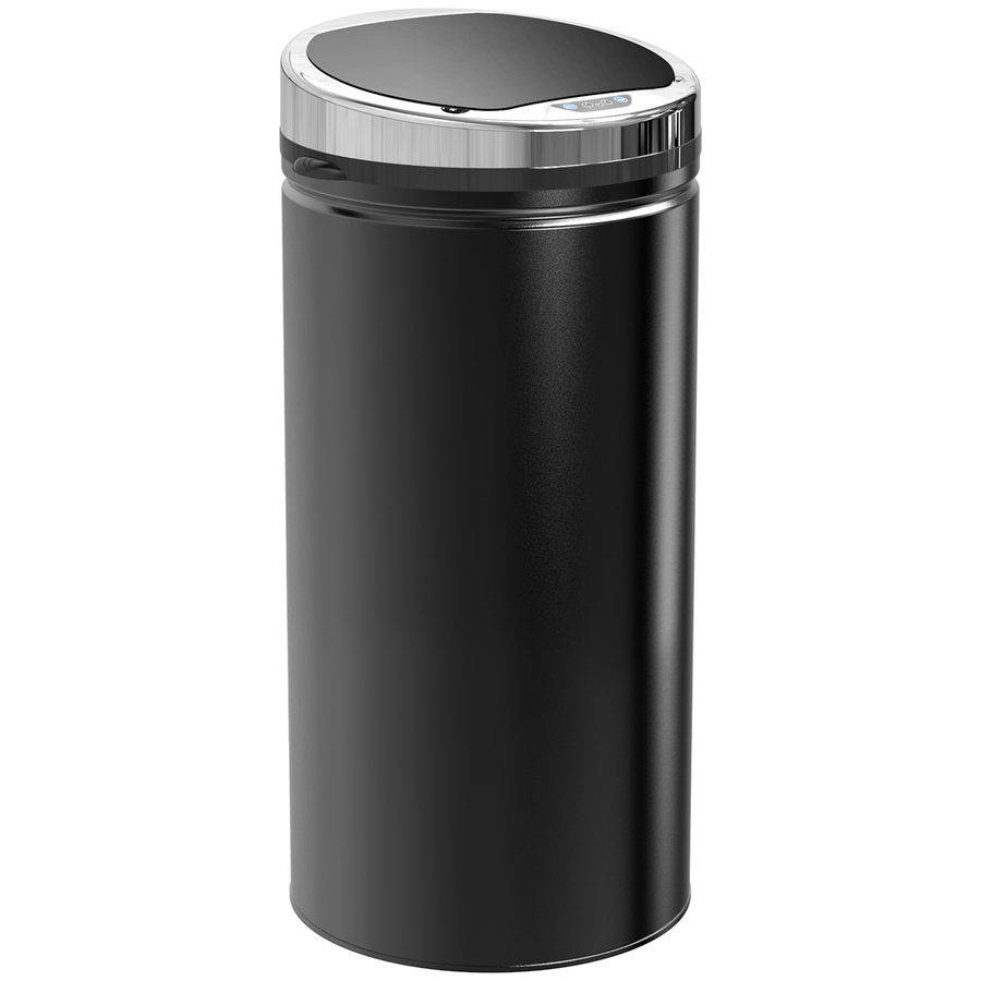 HOMCOM Sensor Mülleimer 42L, Elektrisch Automatischer Abfalleimer mit Deckel, Rostfrei, für Bad, Büro, Küche, Esszimmer, Stahl, Schwarz   Aosom von HOMCOM