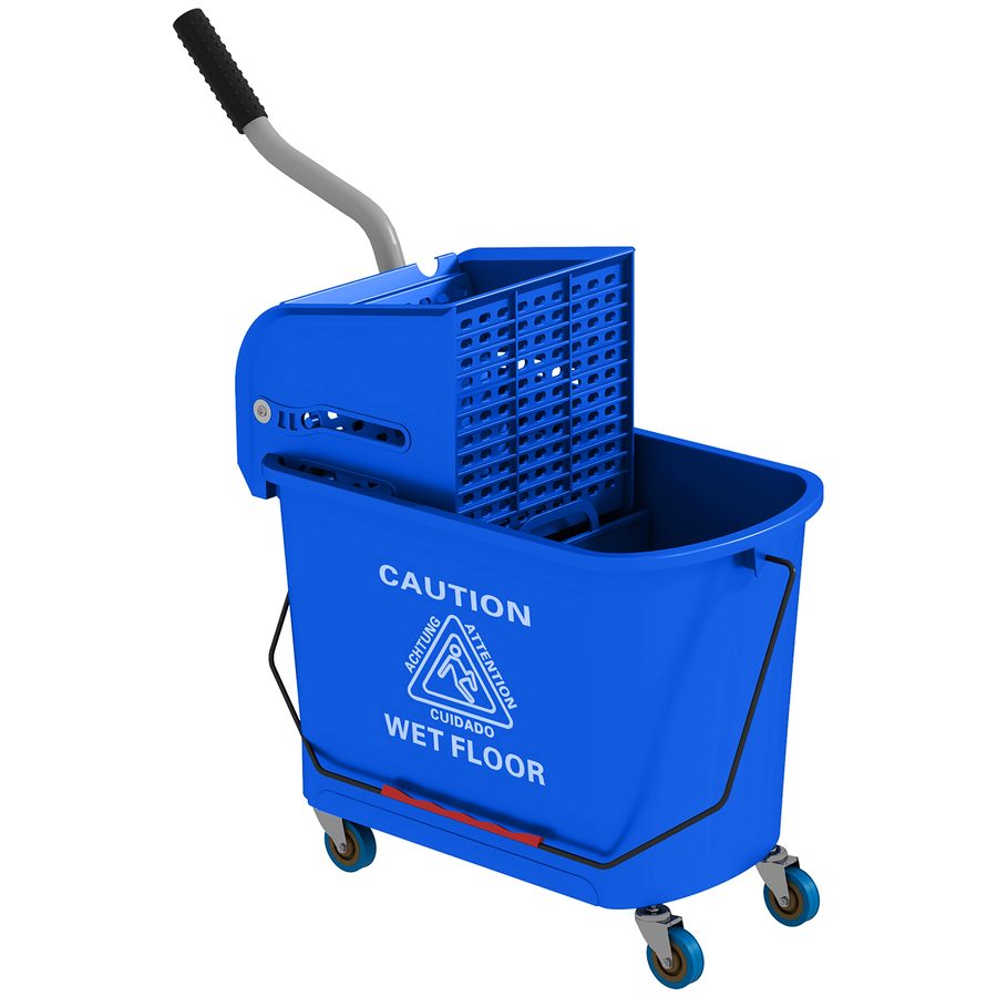 HOMCOM Reinigungswagen Wascheimer Haushalt 20 L mit Schleuder und Separator für sauberes schmutziges Wasser Blau 60L x 27B x 70,5H cm   Aosom von HOMCOM