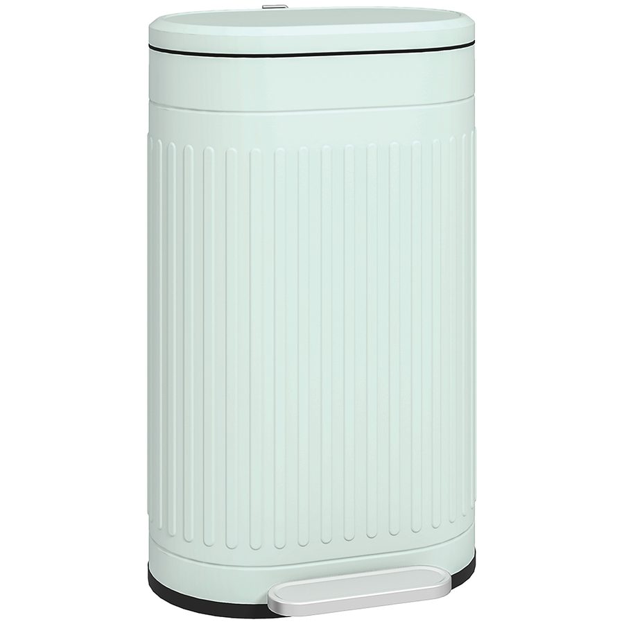 HOMCOM Mülleimer 30L Treteimer Abfalleimer mit Deckel und Fußpedal, Müllbehälter mit herausnehmbarem Inneneimer, Soft-Close-Funktion für Wohnzimmer, Büro, Grün, 36,5 x 31,2 x 60,8 cm   Aosom von HOMCOM