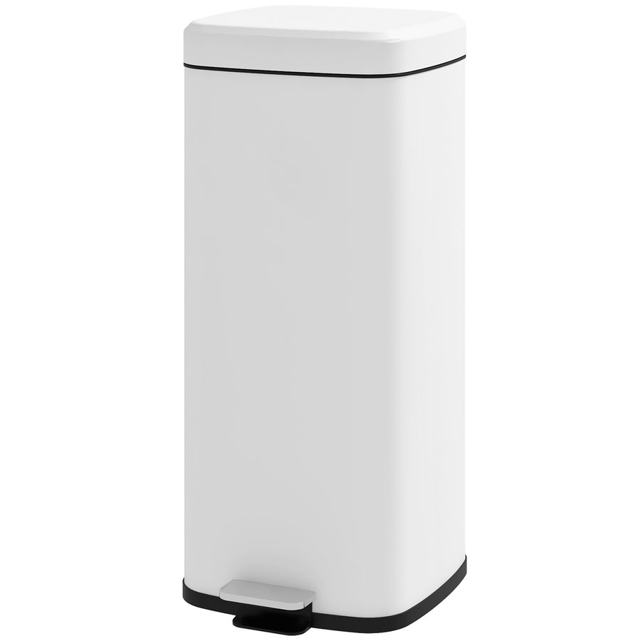 HOMCOM Treteimer 30L Kosmetikeimer mit Deckel und Fußpedal, Metall Müllbehälter mit Inneneimer für Wohnzimmer & Büro, 28 x 35 x 63,5 cm   Aosom.de von HOMCOM