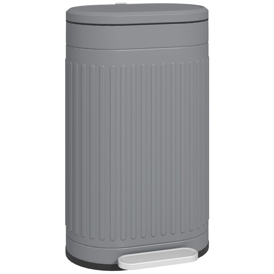 HOMCOM Mülleimer 30L Treteimer Abfalleimer mit Deckel und Fußpedal, Müllbehälter mit herausnehmbarem Inneneimer, Soft-Close-Funktion für Wohnzimmer, Büro, Grau, 36,5 x 31,2 x 60,8 cm   Aosom von HOMCOM