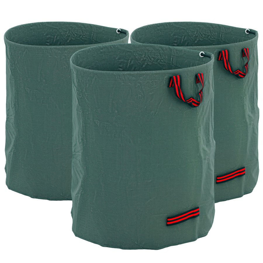 Outsunny Gartensack 3x300L wasserdicht Gartenabfallsack mit Griffe, stabil Laubsack, selbststehend Gartensäcke mit UV Schutz, wiederverwendbare Gartenabfallsäcke für Gartenabfälle Grünschnitt   Aosom von Outsunny