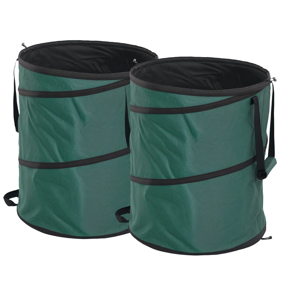 Outsunny Gartensack 2x160L wasserdicht Gartenabfallsack mit Reißverschlussdeckel Griffe, stabil Laubsack, selbststehend Gartensäcke, wiederverwendbare Gartenabfallsäcke für Gartenabfälle Grünschnitt   Aosom von Outsunny