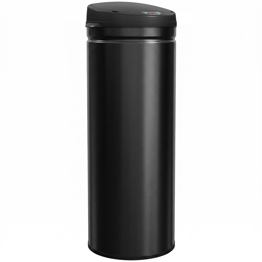 HOMCOM Mülleimer mit Sensor 50L Edelstahl Automatischer Leiser Mülleimer mit Soft-Close-Deckel, Bewegungssensor, Fingerabdruckresistente Abfalleimer für Büro, Schlafzimmer, Küchen Schwarz   Aosom von HOMCOM