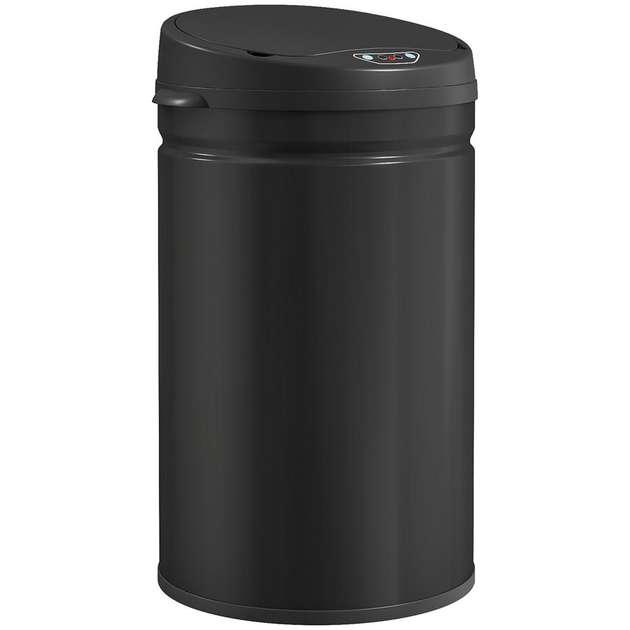 HOMCOM Mülleimer mit Sensor 30L Edelstahl Automatischer Leiser Mülleimer mit Soft-Close-Deckel, Bewegungssensor, Fingerabdruckresistente Abfalleimer für Büro, Schlafzimmer, Küchen Schwarz   Aosom von HOMCOM