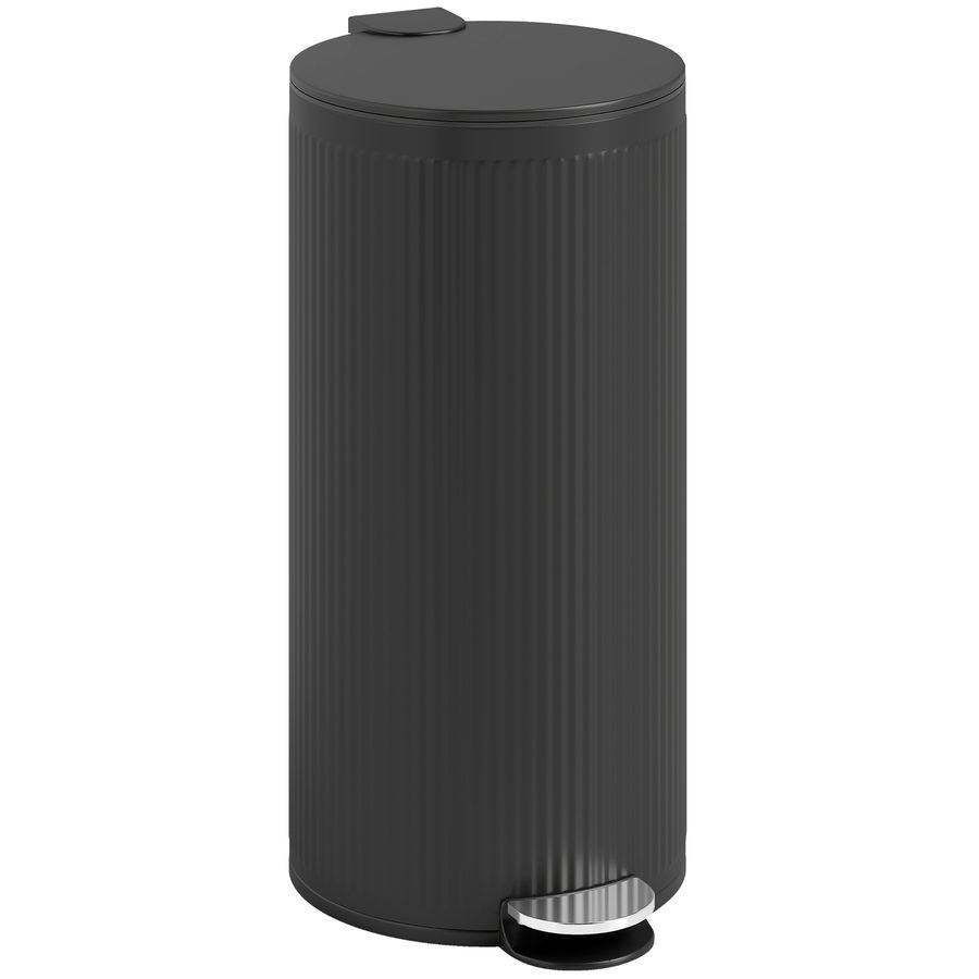 HOMCOM Mülleimer 30 L Treteimer mit Softclose-Deckel und Pedal, Abfallsammler mit abnehmbarem Inneneimer, Abfalleimer, Metall, Schwarz, 36 x 30 x 60,5 cm   Aosom von HOMCOM