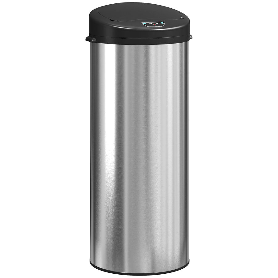 HOMCOM Sensor Mülleimer 55L Berührungsloser Abfalleimer mit Soft-Close-Deckel aus fingerabdruckresistent Edelstahl Küchenmülleimer für Küche Fitnessstudio Büro, Silber   Aosom von HOMCOM