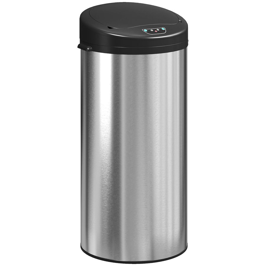 HOMCOM automatischer Küchenmülleimer 30 l aus Edelstahl, Soft-Close-Deckel, berührungsloser Bewegungssensor, batteriebetrieben, fingerabdruckresistent, silber   Aosom von HOMCOM