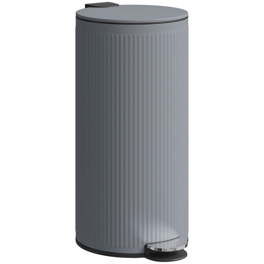 HOMCOM Mülleimer 30 L Treteimer mit Softclose-Deckel und Pedal, Abfallsammler mit abnehmbarem Inneneimer, Abfalleimer, Metall, Dunkelgrau, 36 x 30 x 60,5 cm   Aosom von HOMCOM