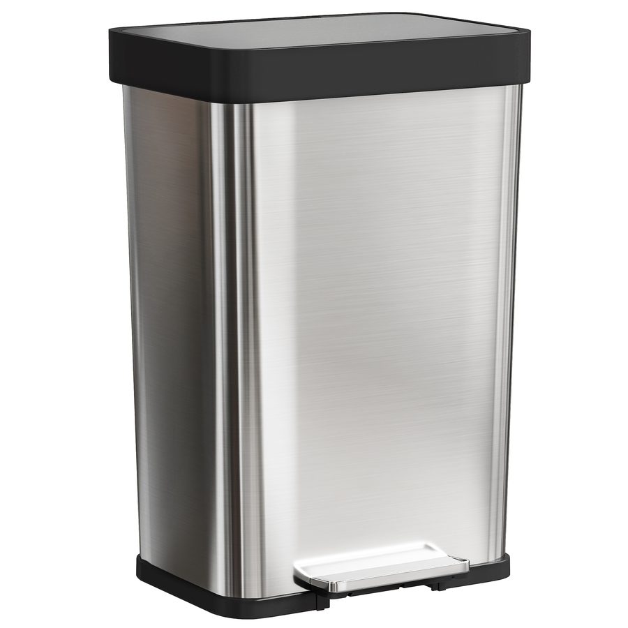 HOMCOM Mülleimer Küche 60 L Treteimer mit Soft-Close-Deckel, Offenhaltefunktion und Pedal Abfalleimer mit Fächer für Deodorant Abfallsammler, Edelstahl, Silber, 44 x 36 x 66,5 cm   Aosom von HOMCOM