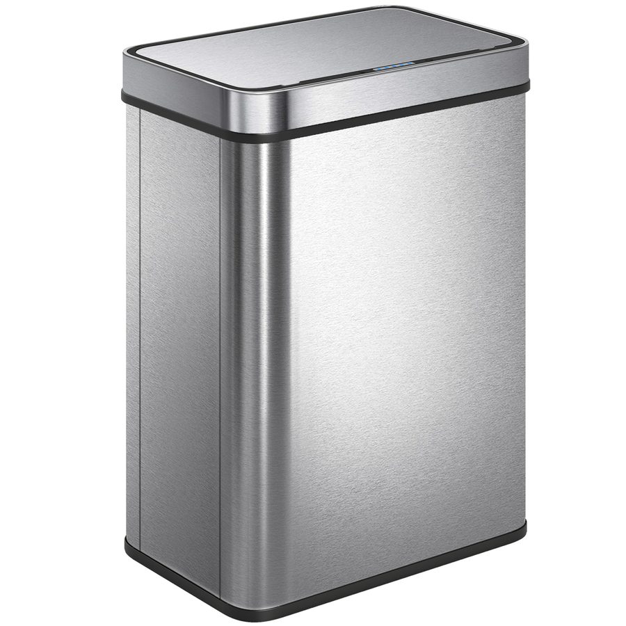 HOMCOM Mülleimer mit Sensor 50L Edelstahl Leiser Automatischer Abfalleimer mit Soft-Close-Deckel, Fingerabdruckresistente Mülleimer für Küchen, Büro, Schlafzimmer, Silber   Aosom von HOMCOM