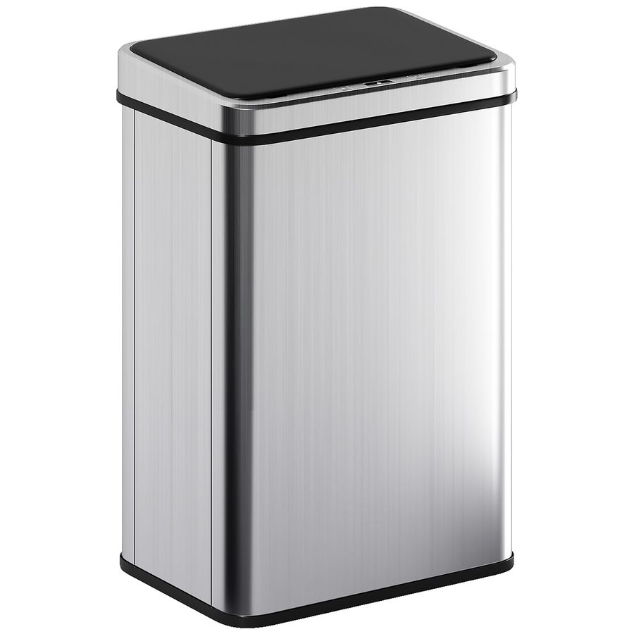 HOMCOM Sensor Mülleimer 40L Edelstahl Automatischer Mülleimer mit Soft-Close-Deckel Bewegungssensor fingerabdrucksicherer Abfalleimer Müllbehälter Abfallbehälter für Büro Schlafzimmer Küchen Silber   Aosom von HOMCOM
