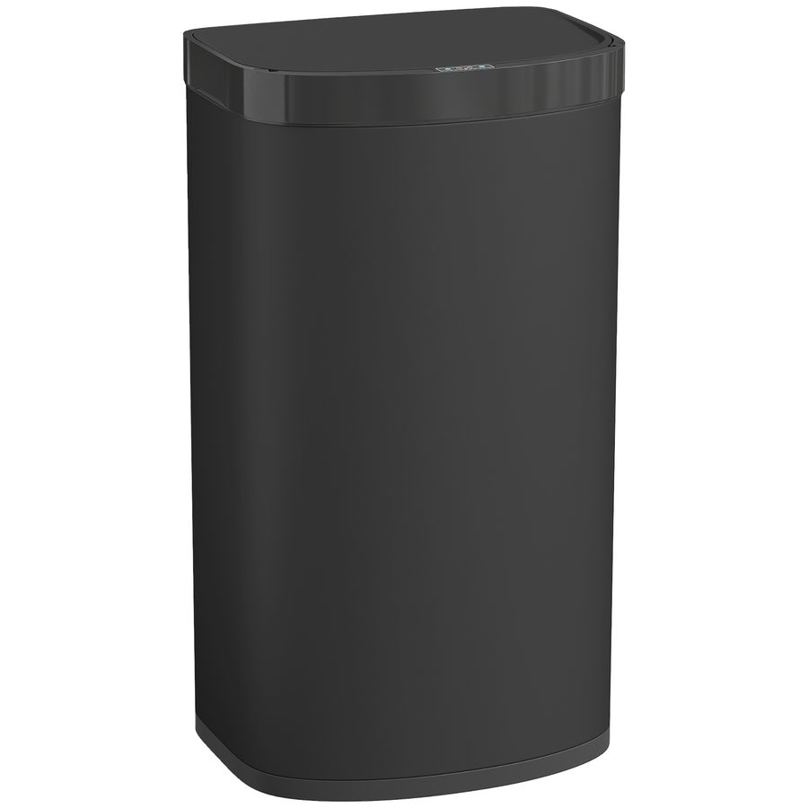 HOMCOM Sensor Mülleimer 55L Abfalleimer mit Soft-Close-Deckel Küchenmülleimer aus fingerabdruckresistent Edelstahl mit berührungslos Bewegungssensor für Küche Fitnessstudio Büro, Schwarz   Aosom von HOMCOM