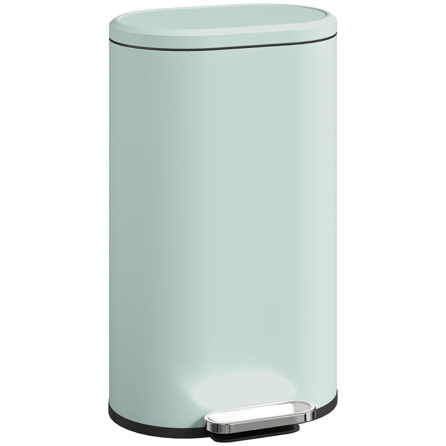 HOMCOM Mülleimer Küche 30 Liter Treteimer mit Soft-Close-Deckel, Bleib-Offen-Funktion, Abfalleimer mit Herausnehmbarem Innenbehälter, Grün, 36,5 x 31 x 61 cm   Aosom von HOMCOM