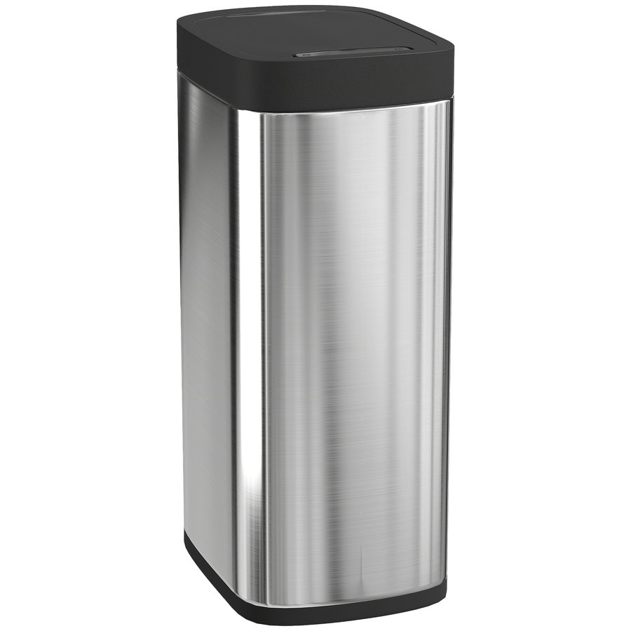 HOMCOM Automatischer Küchenmülleimer 50 L, berührungsloser Bewegungsmelder-Mülleimer, fingerabdruckresistent, ohne Inneneimer, batteriebetrieben, Silber   Aosom von HOMCOM