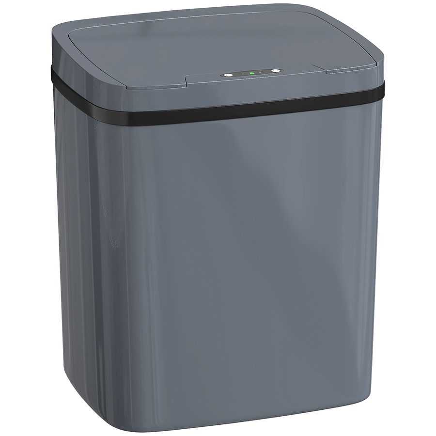 HOMCOM Sensor Mülleimer 15L Automatischer Mülleimer mit zwei Öffnungsmodi, Abfalleimer Müllbehälter Abfallbehälter für Büro, Schlafzimmer, Küchen, Kunststoff, Grau   Aosom von HOMCOM
