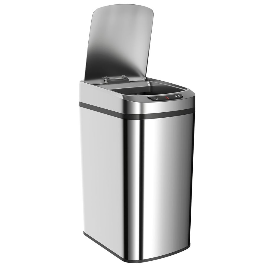 HOMCOM Mülleimer mit Sensor 12L Automatischer Abfalleimer mit Edelstahl-Inneneimer, Fingerabdruckresistente Mülleimer für Küchen, Büro, Zuhause, Silber   Aosom von HOMCOM
