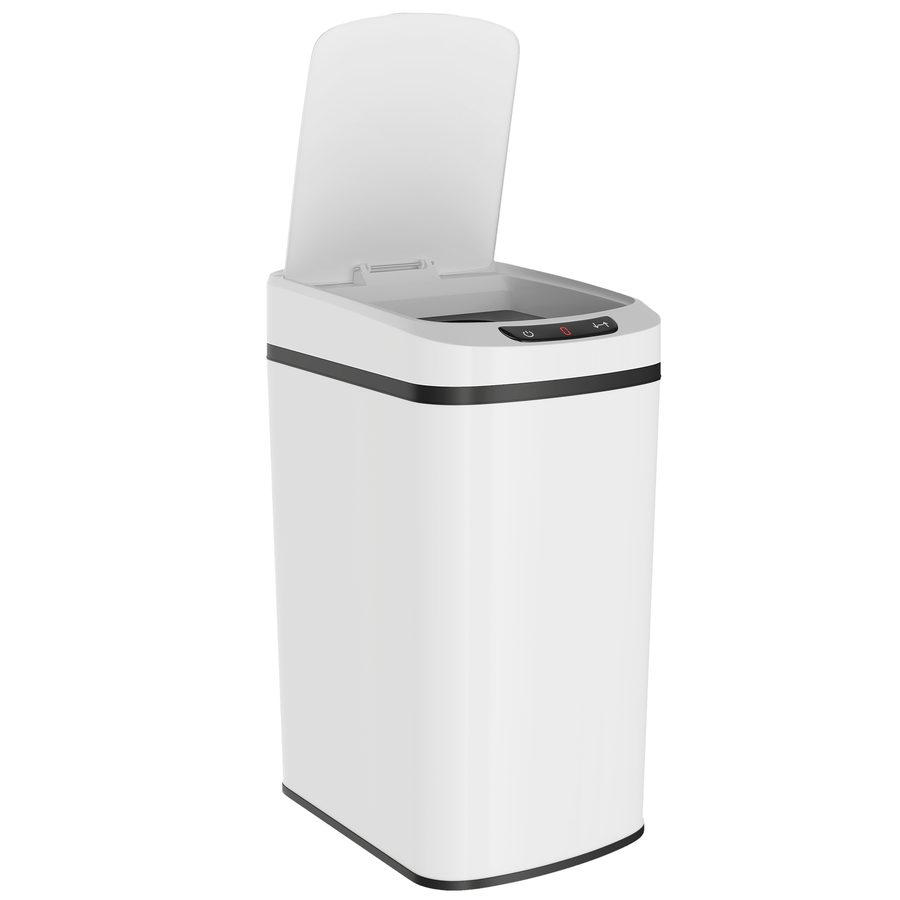 HOMCOM Mülleimer 12 L mit Infrarot-Sensor, Touch-Taste und herausnehmbarem Innenbehälter, Abfalleimer aus Edelstahl, ABS und PP, 28x22x41 cm, Weiß   Aosom von HOMCOM