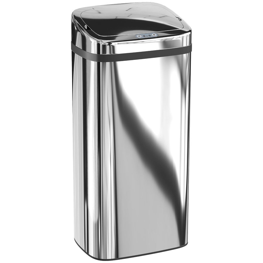 HOMCOM Mülleimer 40 L mit Sensor, intelligenter Mülleimer mit automatischem Öffnen und Schließen, Abfalleimer aus Edelstahl, 33x25x70 cm, Silber   Aosom von HOMCOM