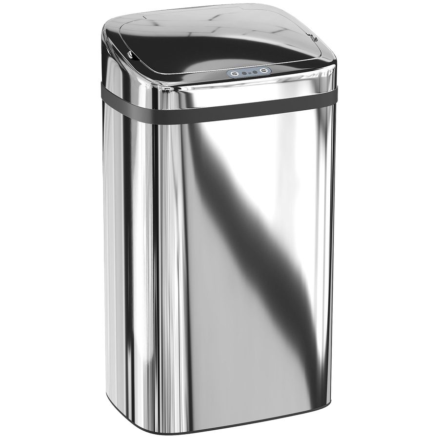 HOMCOM Sensor Mülleimer 30L Automatik Mülleimer mit Bewegungssensor, Wasserdichter Abfalleimer für Büro, Schlafzimmer, Küchen Edelstahl Silber   Aosom von HOMCOM