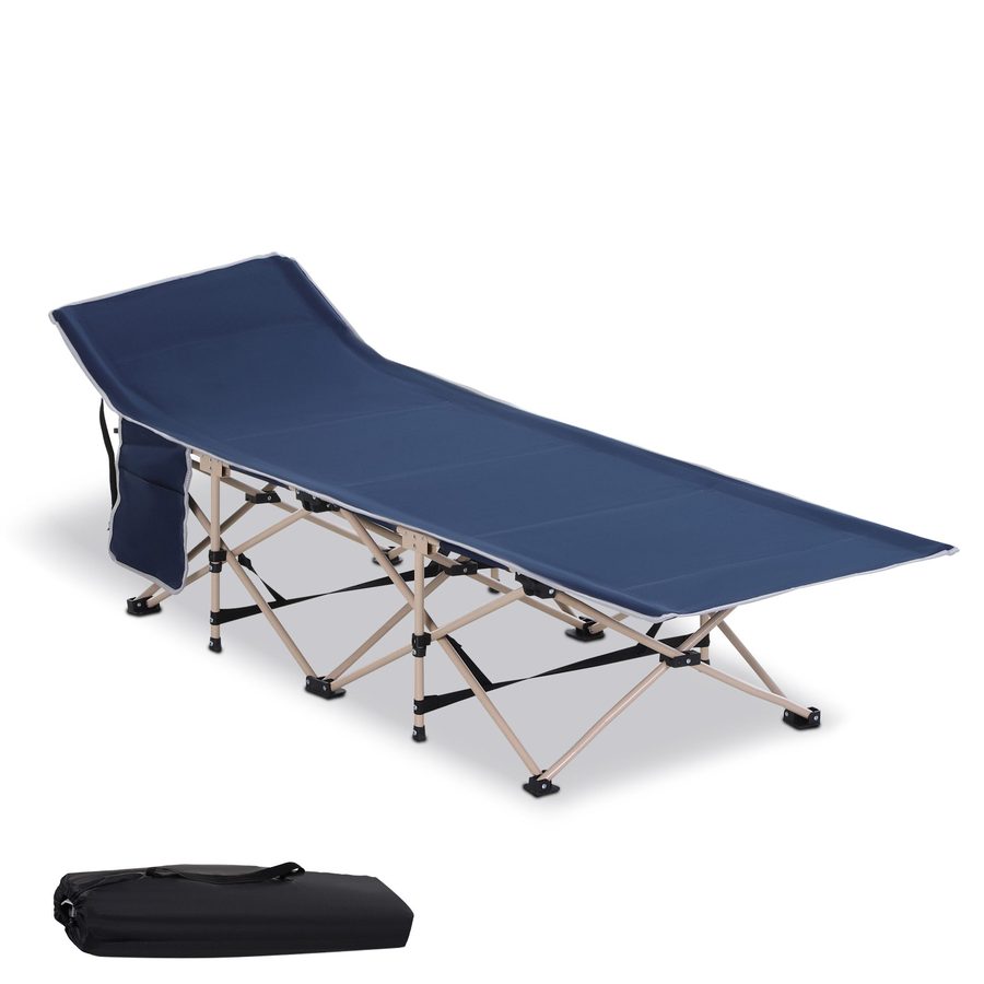 Outsunny Feldbett  Faltbares Campingbett mit Aufbewahrungstasche, Stahl & Oxford, Blau, 190x68x52cm  Aosom von Outsunny