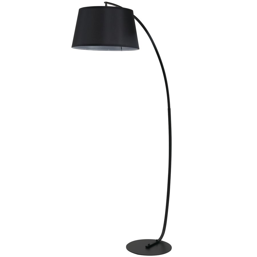 HOMCOM Bogenlampe Stehlampe Arc - Moderne Bogenlampe aus Metall - Stehlampe Metall Leinen Schwarz   Aosom von HOMCOM