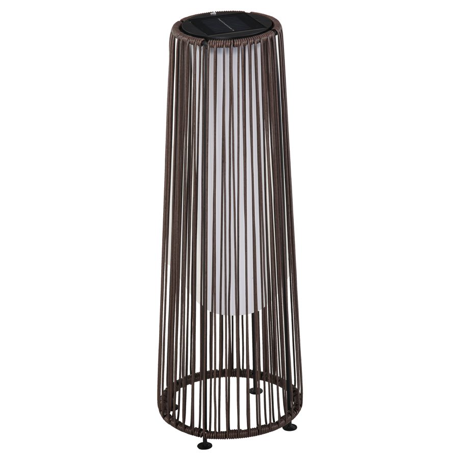 Outsunny Solarlampe, Gartenlampe, Rattan Solarleuchte, Automatische LED, Braun, 21,5 x 21,5 x 61 cm   Aosom von Outsunny