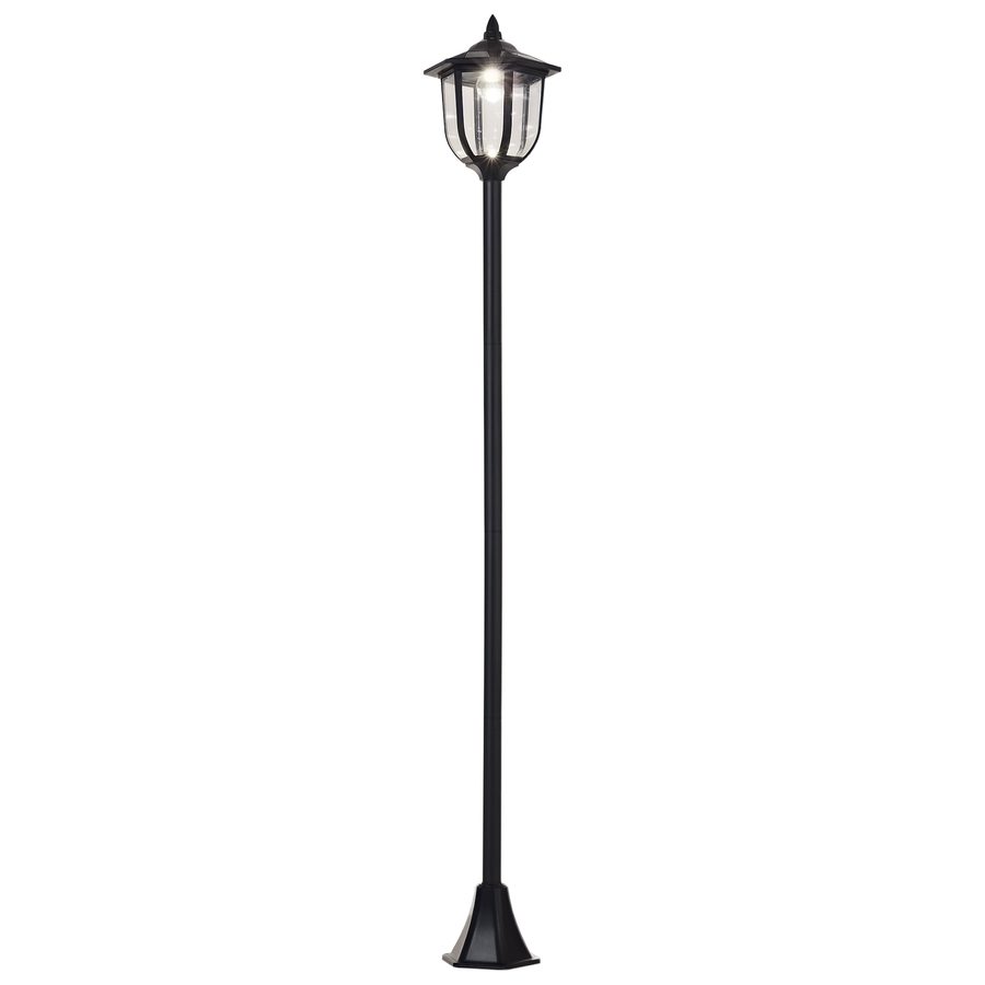 Outsunny Solar Gartenleuchte LED Gartenlaterne 30/60 Lumen, Kunststoff Schwarz, Ø26,5 x H177 cm, ideal für Garten & Terrasse   Aosom.de von Outsunny