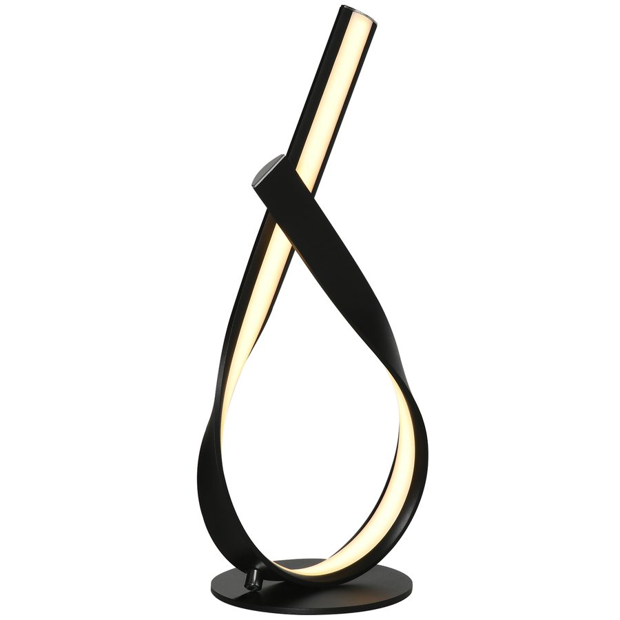 HOMCOM Moderne Tischlampe - Design-Spirallampe - dim. 21L x 15B x 43H cm - Schwarz, LED warmweiß   Aosom von HOMCOM