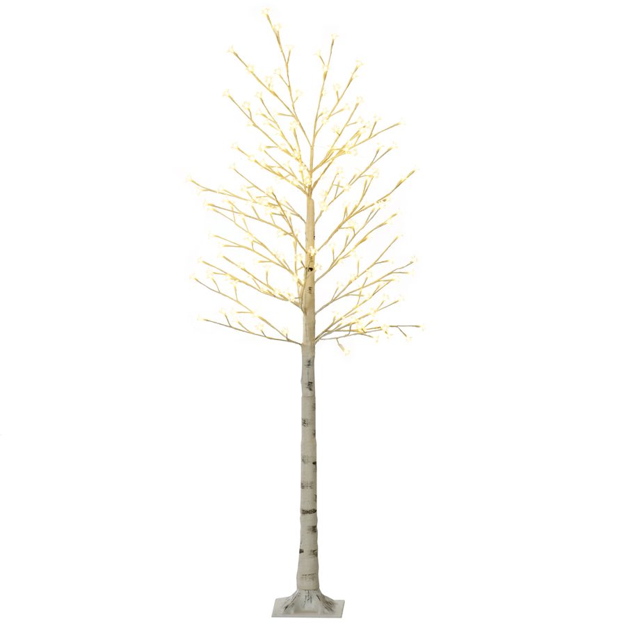 HOMCOM LED Baum, Lichterbaum, Kirschbaum mit 180 LEDs, 3 Helligkeitsstufen, 180 cm Baumlicht, Kunstbaum mit Beleuchtung, Weihnachtsdeko, Osterdeko für Party, Geburtstag, Weiß   Aosom von HOMCOM