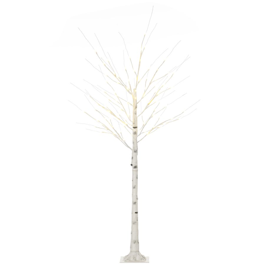 HOMCOM Kunstbaum 180 cm Birkenbaum mit LED-Beleuchtung, Weihnachtsdeko in Warmweiß, Kunstbirke für Zuhause, Party, Geburtstag & Hochzeit   Aosom.de von HOMCOM