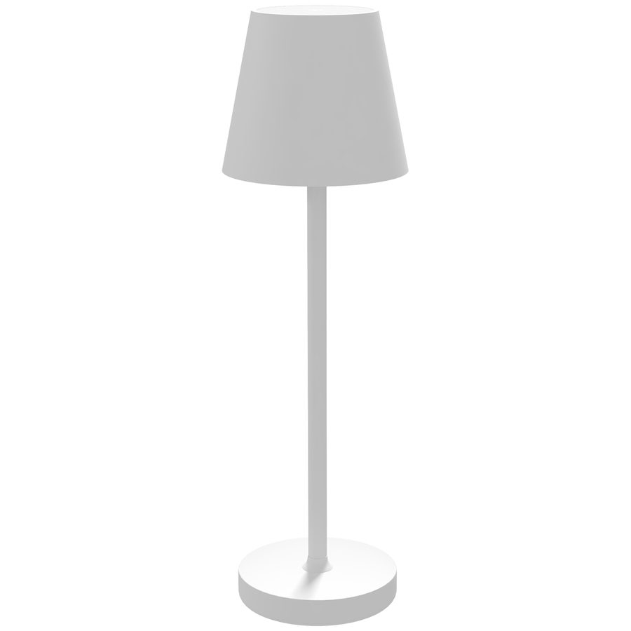 HOMCOM Tischlampe Aufladbare USB Tischleuchte mit 3 Lichtfarben Tragbare Nachttischlampe mit Touch-Schalter für Wohnzimmer Metall Weiß   Aosom.de von HOMCOM