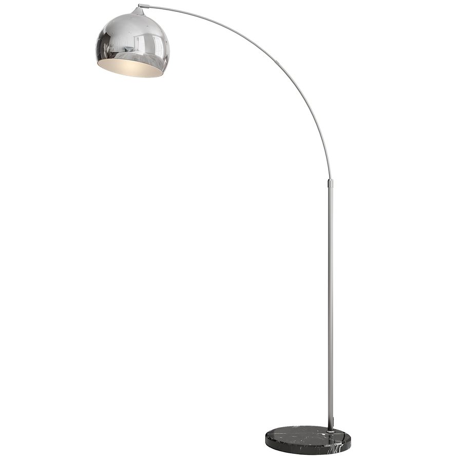HOMCOM Stehlampe höhenverstellbar, schwenkbar Stehleuchte exkl. Leuchtmittel, 40 W Bogenlampe mit E27 Sockel, für Schlafzimmer, Wohnzimmer, Silber   Aosom von HOMCOM