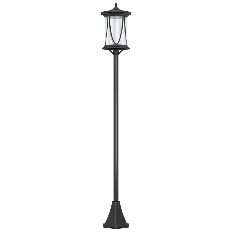 Outsunny Solar Straßenlaterne LED, IP44, ABS, 17B x 17T x 127H cm, mit Kaltweiß LED Licht, Lichtsensor, wasserdicht, für Außen, Schwarz   Aosom von Outsunny