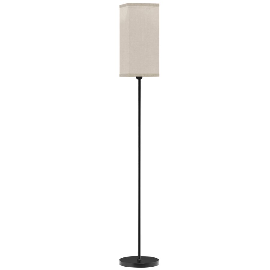 HOMCOM Stehlampe, Moderne Stehleuchte mit Fußschalter, Schirm mit Leinenoptik, Standlampe für Wohnzimmer, Schlafzimmer, exkl.Glühbirne, Schwarz   Aosom von HOMCOM
