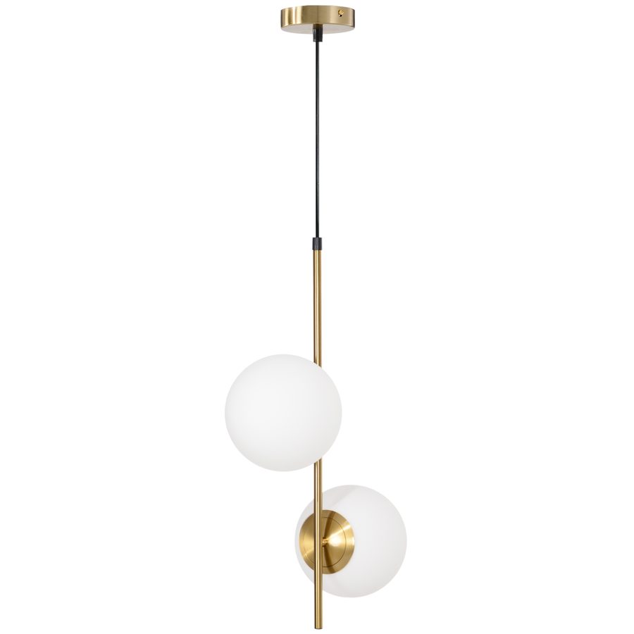 HOMCOM Moderne Pendelleuchte, Deckenleuchter mit Doppelkopf, einstellbare Pendelleuchte für Eingang, Wohnzimmer, Goldfarbe   Aosom von HOMCOM