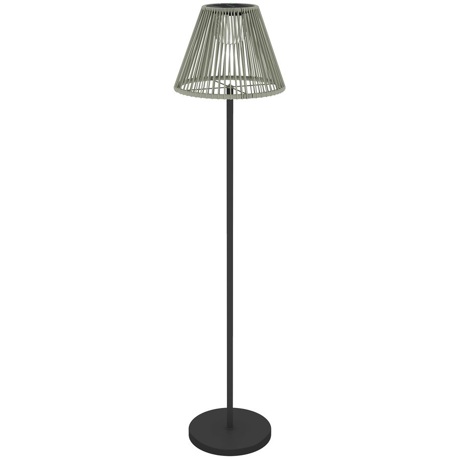 Outsunny Solar Stehlampe Rattan Solarlampen mit Lichtsensor 25 LEDs automatisch Solarleuchte im Boho-Stil IP44 Wasserdichte Solarlampe Outdoor Lampe für Garten Balkon Außen Rasen Ø33x135 cm   Aosom von Outsunny
