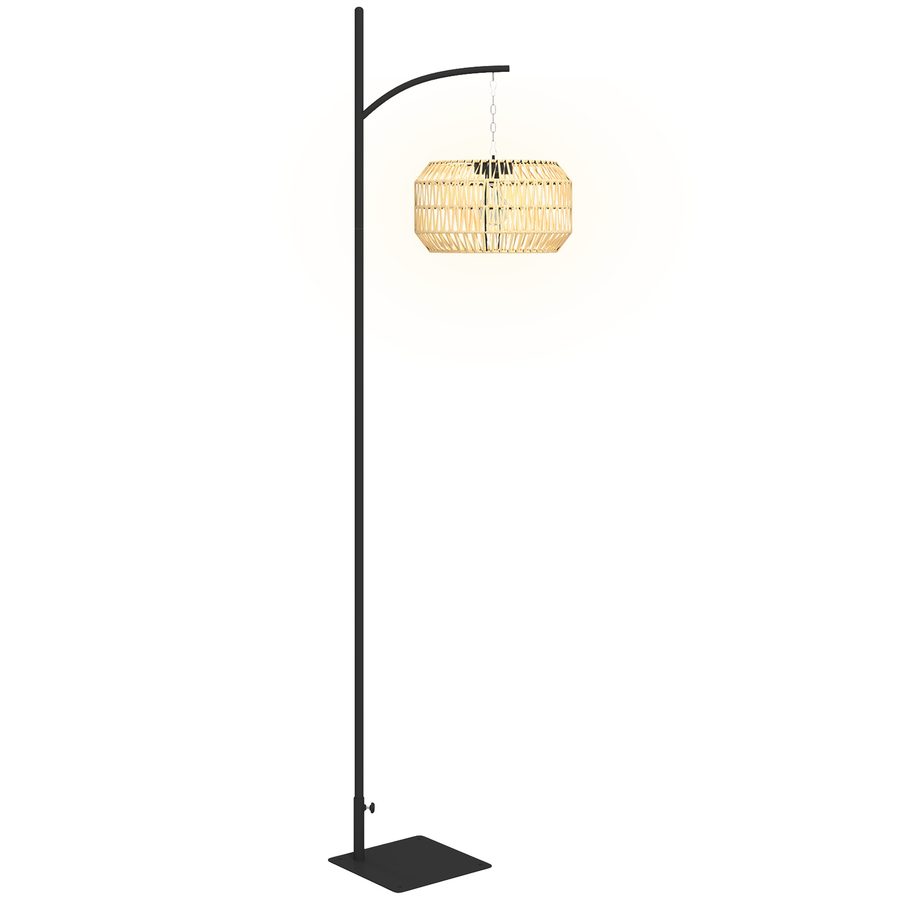 Outsunny Solar Stehlampe Rattan Solarlampen mit Lichtsensor Automatische Solarleuchte im Boho-Stil IP44 Wasserdichte Solarlampe Outdoor Lampe Solarlaterne für Garten Balkon Außen Rasen Hof   Aosom von Outsunny