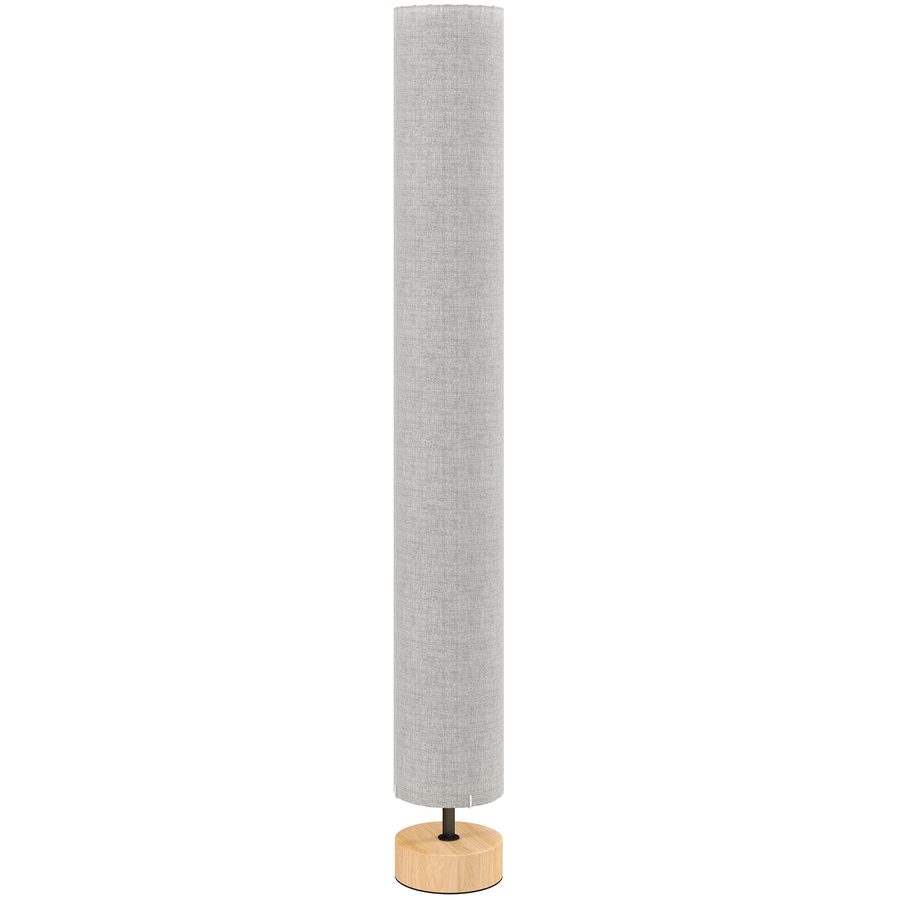 HOMCOM Stehleuchte Wohnzimmer Stehlampe mit Leinen-Lampenschirm, Fußschalter, 2 x E27-Fassungen, Stehleuchte für Wohnzimmer, Schlafzimmer, Büro, 120 cm, grau   Aosom von HOMCOM