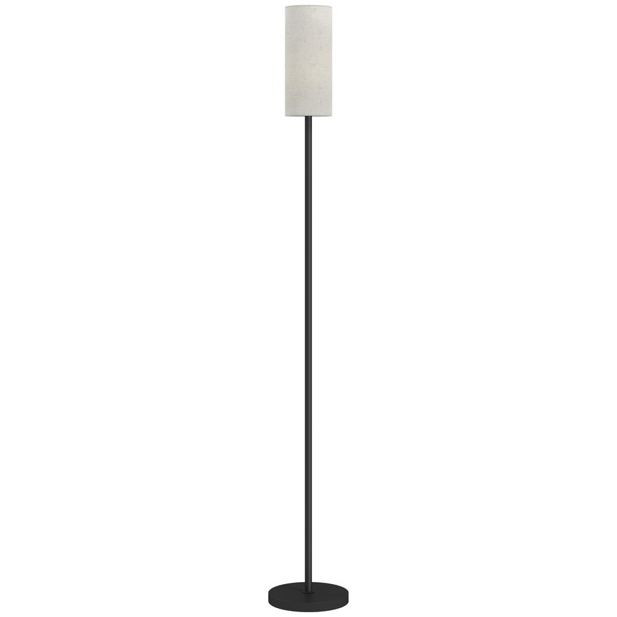 HOMCOM Stehlampe, Stehleuchte mit Lampenschirm aus Stoff, E27 Fassung, Standlampe Standleuchte mit Fußschalter für Wohnzimmer, Schlafzimmer, exkl. Leuchtmittel, Weiß   Aosom von HOMCOM