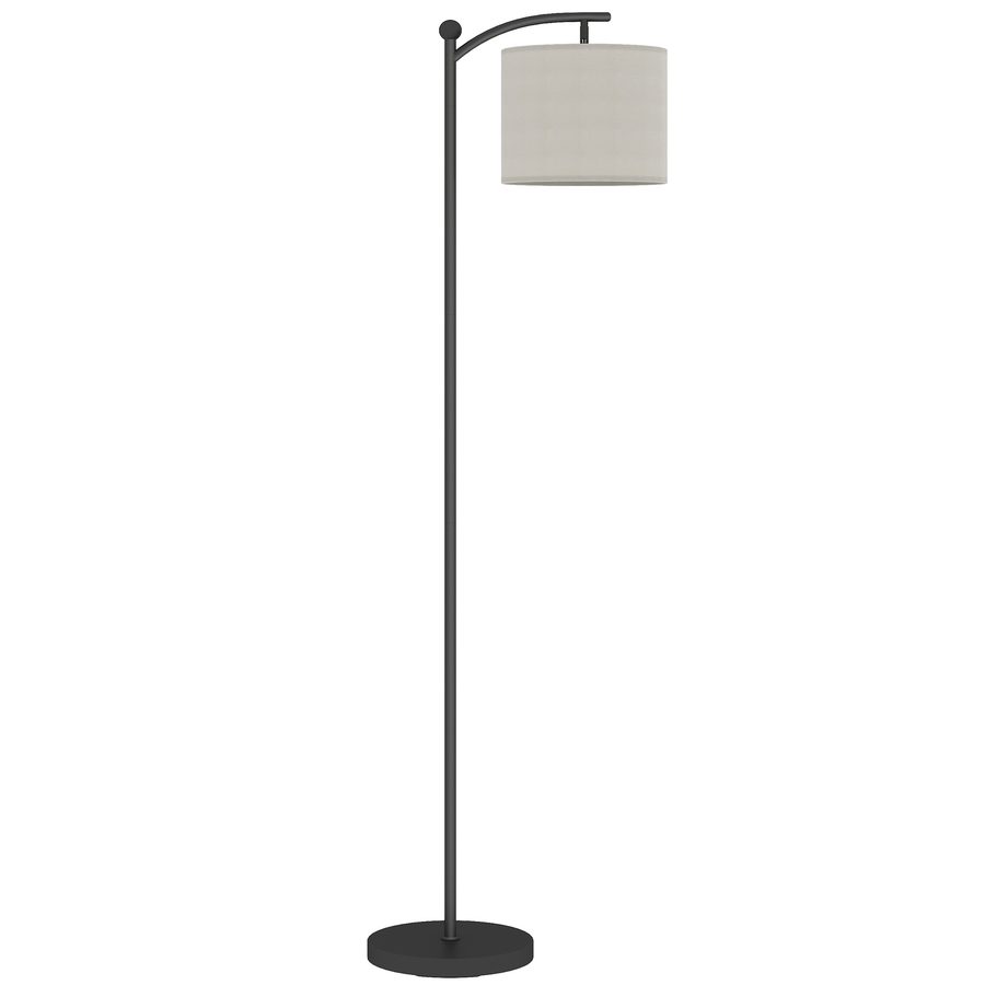 HOMCOM LED Stehlampe Stufenlos Dimmbar Stehleuchte mit Lampenschirm aus Stoff, Fußschalter, Standleuchte mit 11 einstellbaren Helligkeitsstufen, Timer für Wohnzimmer Schwarz   Aosom von HOMCOM