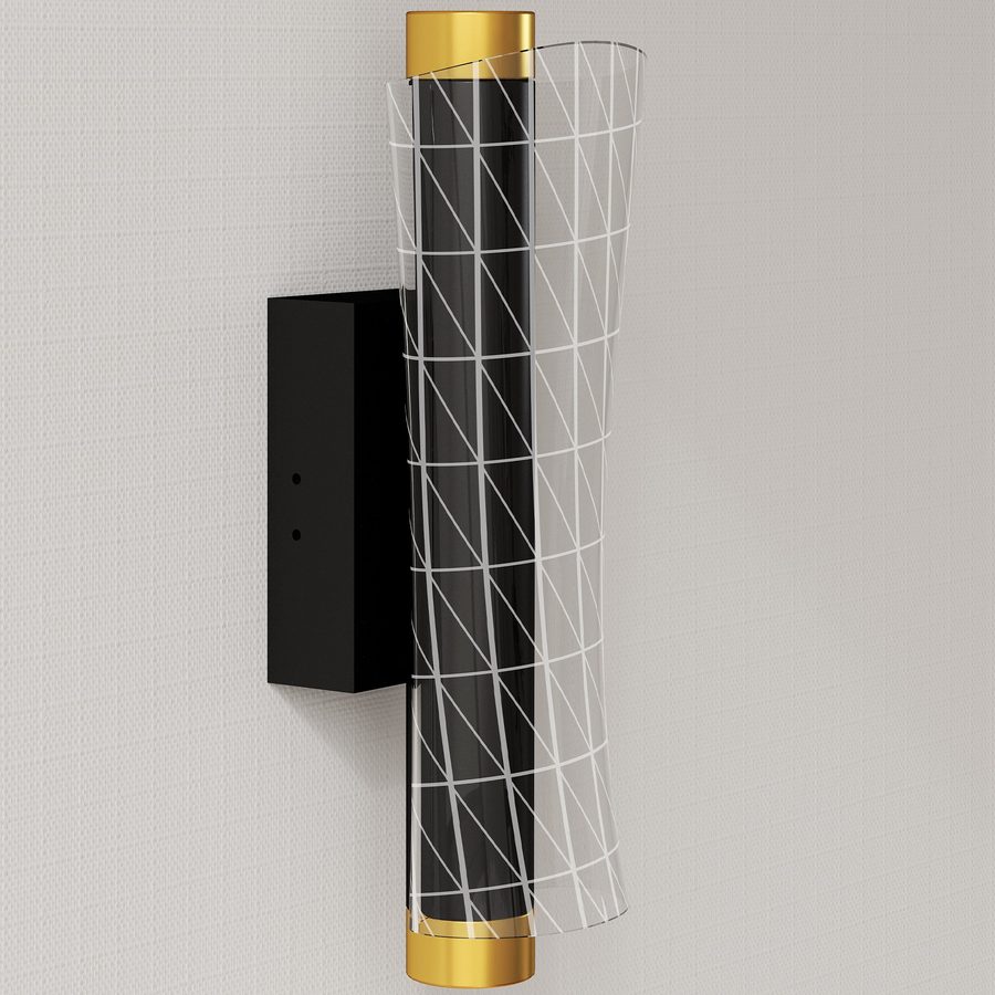 HOMCOM 2er Set Wandleuchte Innen Wandlampe mit LED Lichte, Gitterdesign, Dimmbar Nachttischlampe, Flurlampe für Wohnzimmer, Schlafzimmer, Metall, Schwarz   Aosom von HOMCOM