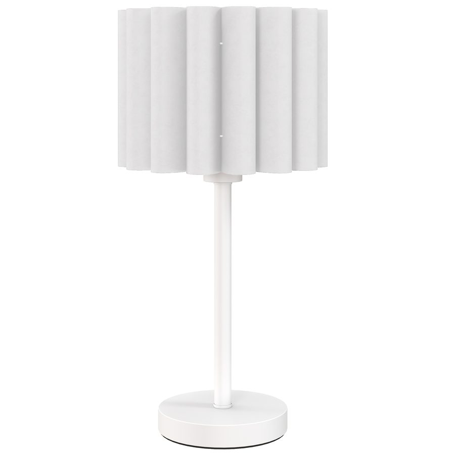 HOMCOM Tischlampe, Tischleuchte mit Wellen-Lampenschirm, E27-Fassung, Knopfschalter, Nachttischlampe für Wohnzimmer, Spielzimmer, Weiß, exkl. Glühbirne   Aosom von HOMCOM