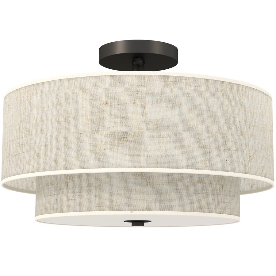 HOMCOM Deckenleuchte, Deckenlampe Hängend mit 3 x E14 Fassung, Runde Deckenbeleuchtung mit Lampenschirm aus Leinen für Schlafzimmer Wohnzimmer, exkl. Glühbirne Creme   Aosom von HOMCOM
