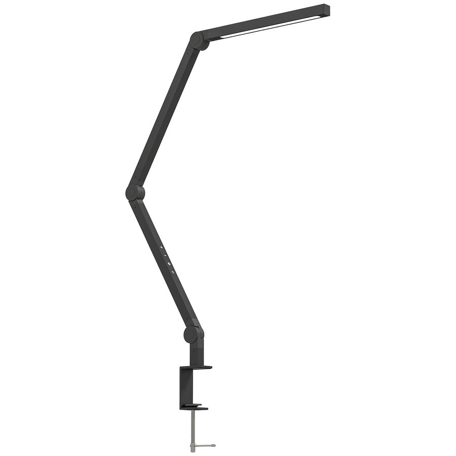 HOMCOM Tischleuchte, LED Tischlampe mit Schwenkarm und Klemme, Nachttischlampe mit 2 Farbmodi verstellbare, augenschonende Schreibtischlampe für Schlafzimmer, Wohnzimmer, Schwarz   Aosom von HOMCOM