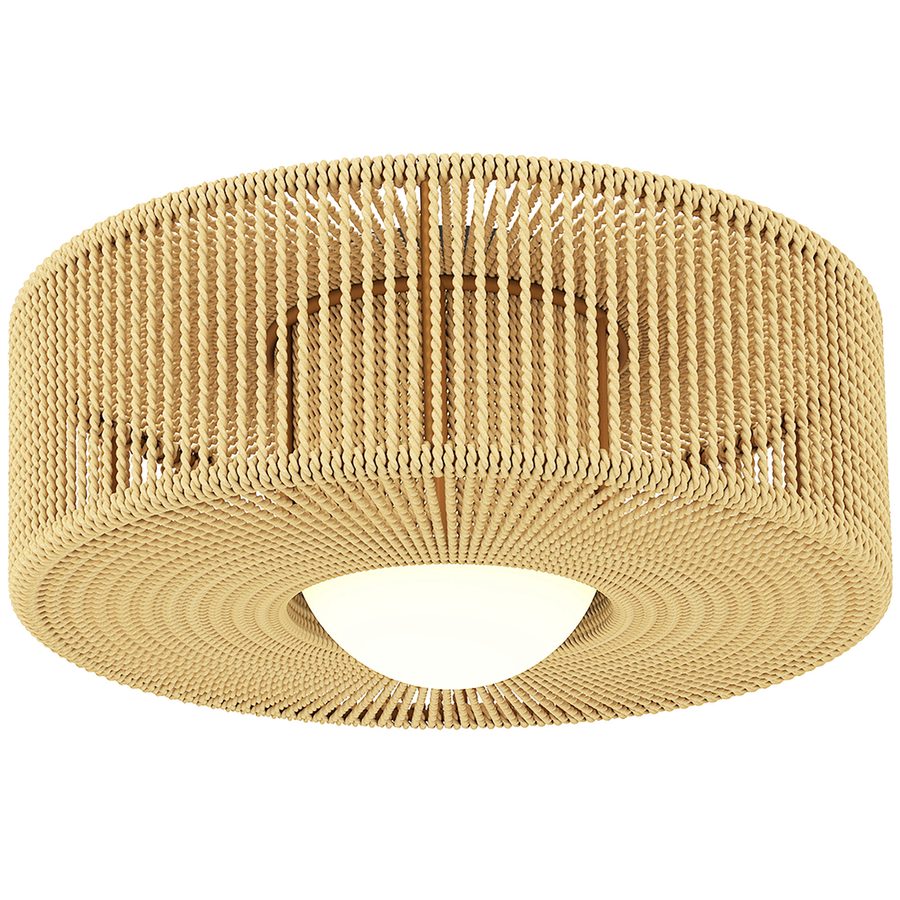 HOMCOM Deckenleuchte, Boho-Deckenlampe Hängend mit G9 LED Fassung, Runde Deckenbeleuchtung mit Lampenschirm aus Hanfseil, für Schlafzimmer Wohnzimmer, Hellbraun   Aosom von HOMCOM