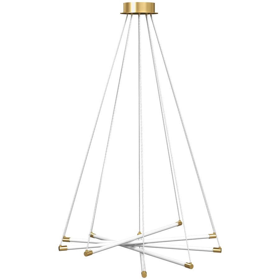 HOMCOM LED Pendelleuchte, Hängelampe mit verstellbaren Armen, moderner 50 W Kronleuchter Pendellampe für Wohnzimmer, Esszimmer, Küche, Gold   Aosom von HOMCOM