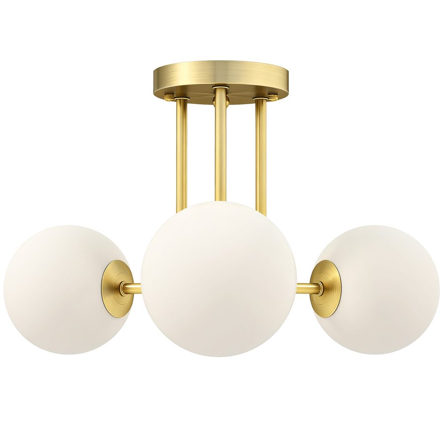 HOMCOM Deckenleuchte mit kugelförmigen Lampenschirmen, moderne 3-flammige Deckenlampe mit G9-Fassungen für Wohnzimmer, Schlafzimmer, Esszimmer, ohne Leuchtmittel, Gold   Aosom von HOMCOM
