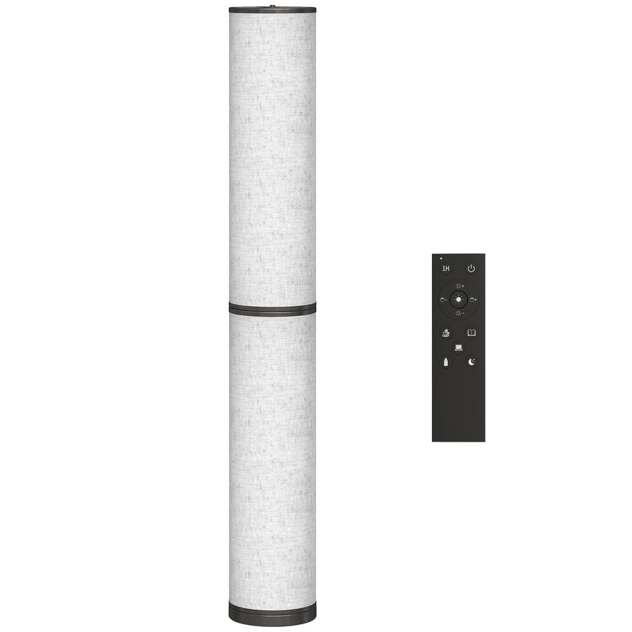 HOMCOM Stehleuchte Modern, Wohnzimmerlampe dimmbar, Einstellbare Farbtemperaturen 3000K-6000K, Magnetische Fernbedienung, Timer, für Schlafzimmer, Büro, Dekoration, Beige   Aosom von HOMCOM