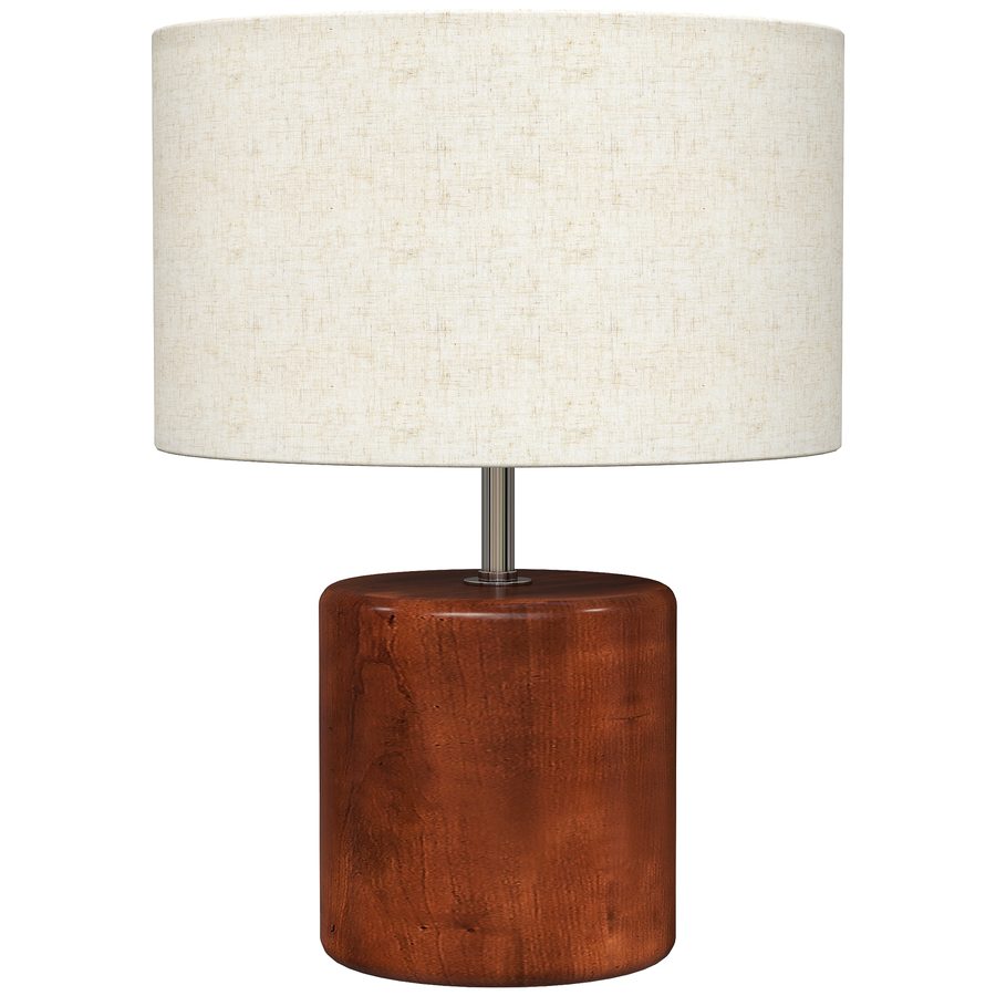 HOMCOM Rustikale Tischlampe, Nachttischlampe mit Holzfuß, Leinen-Lampenschirm, Kippschalter, für Schlafzimmer, Wohnzimmer, E27, 40W, Dunkelbraun   Aosom von HOMCOM